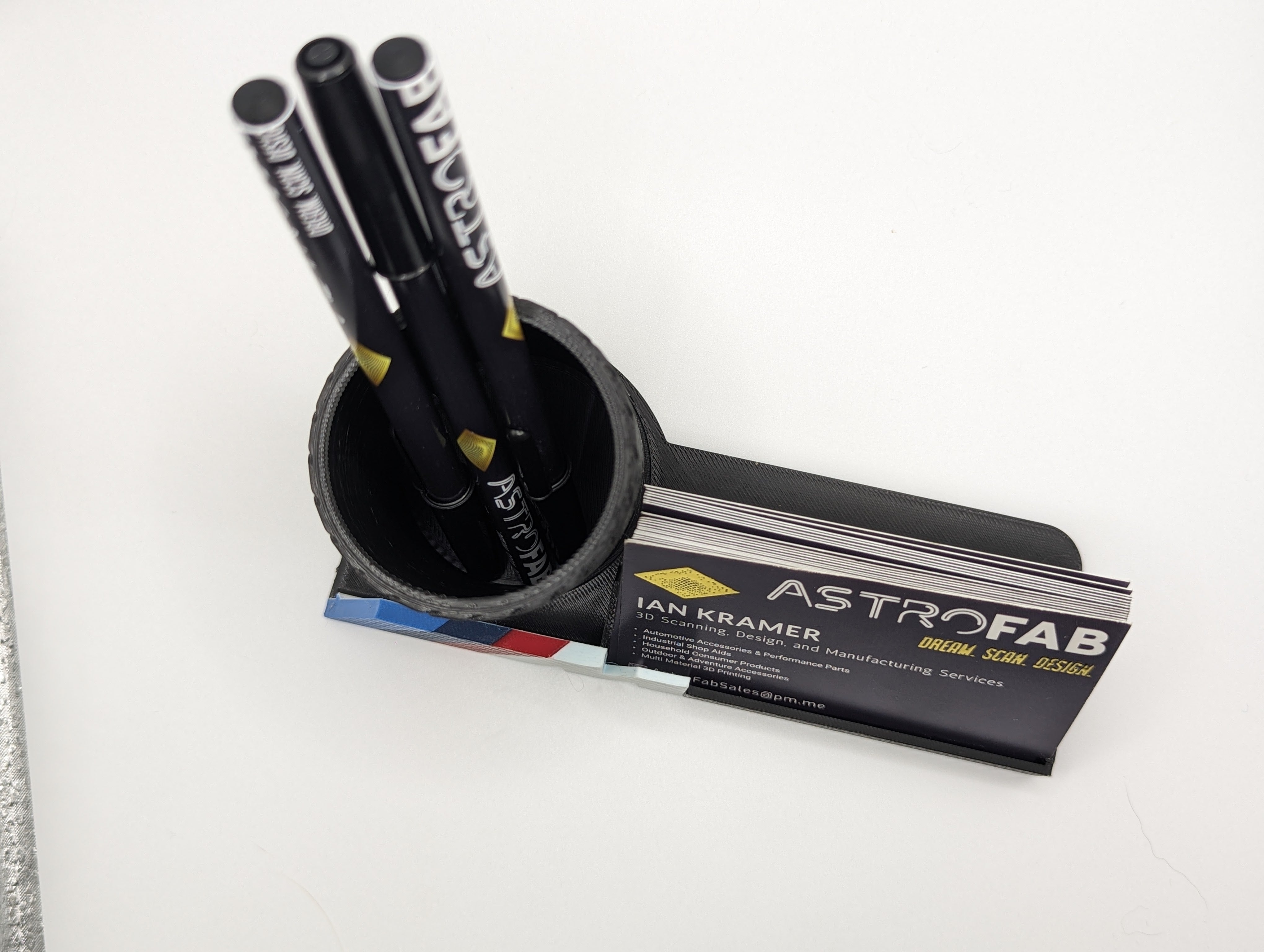 3D Printed BMW M Motorsport Business Card Holder with Tire Stack Pen Holder