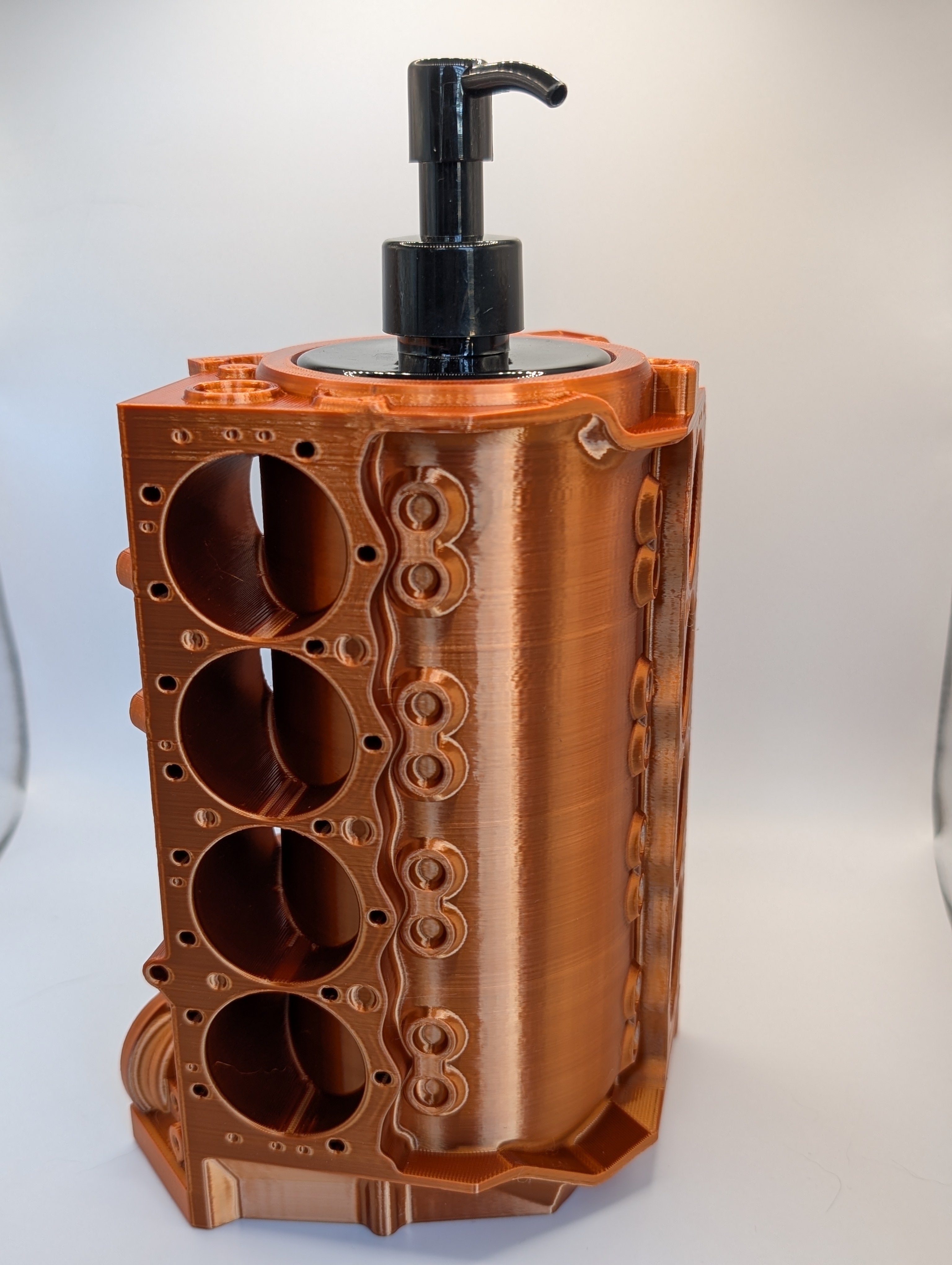 Small Block Chevy V8-Inspired 3D Printed Soap Dispenser