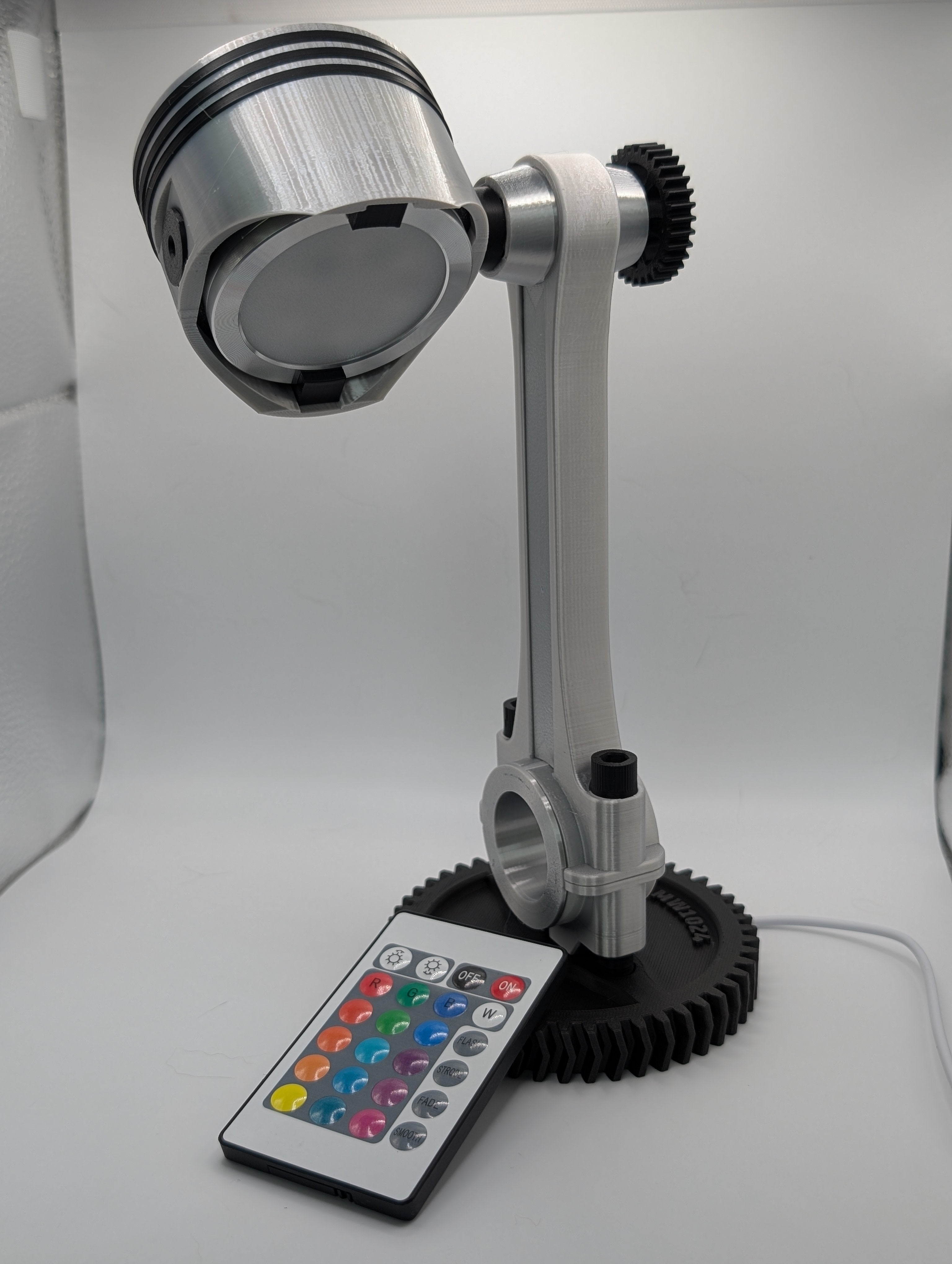 3D Printed Piston RGB Desk Lamp